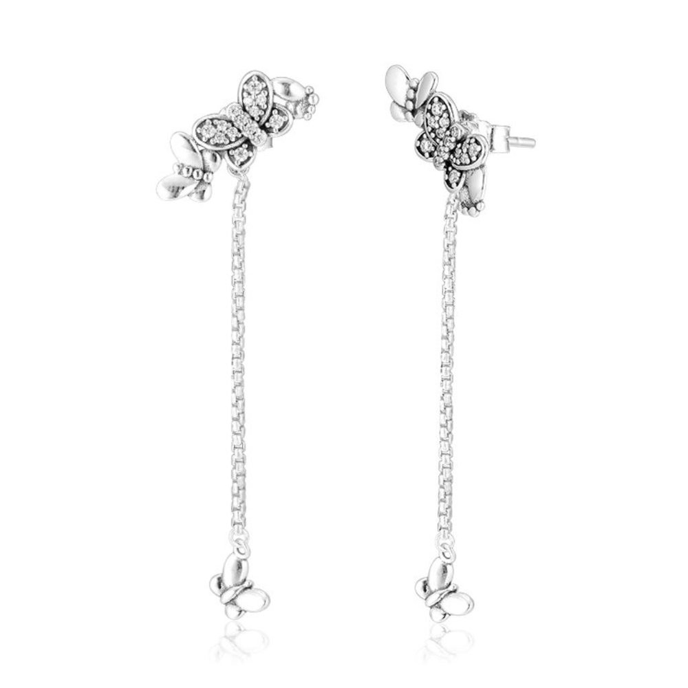 Pandora Bedazzling Butterfly Dangling CZ Earrings